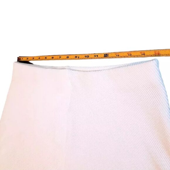 NWT ZARA TRAFALUC Mini Skirt, White Polyester Stretchy Elastic Boho Casual, L - Picture 8 of 10
